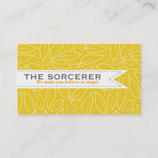 黄葉色パターンエレガント名刺 名刺 (正面)