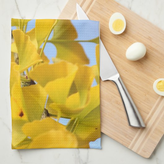 黄葉銀杏 キッチンタオル (四つ折り)