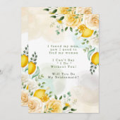 黄薔薇のレモンが私の花嫁になる 招待状 (正面/裏面)