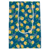 黄薔薇の花柄 ミディアムペーパーバッグ (裏面)