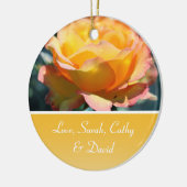 黄薔薇結婚花記念日 セラミックオーナメント (左)