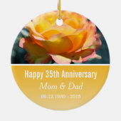 黄薔薇結婚花記念日 セラミックオーナメント (裏面)