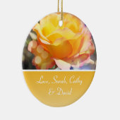 黄薔薇結婚花記念日 セラミックオーナメント (右)