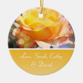 黄薔薇結婚花記念日 セラミックオーナメント (正面)