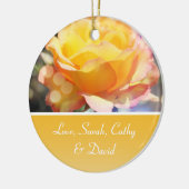 黄薔薇結婚花記念日 セラミックオーナメント (左)