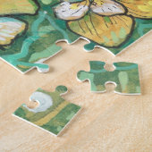 黄蘭の熱帯花のフローラ絵画の芸術 ジグソーパズル (側面)