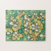 黄蘭の熱帯花のフローラ絵画の芸術 ジグソーパズル (横)