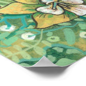 黄蘭の熱帯花のフローラ絵画の芸術 ポスター (角)