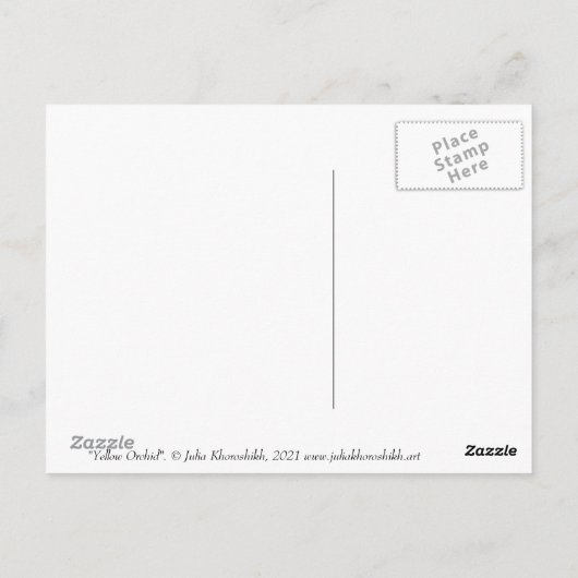 黄蘭の熱帯花のフローラ絵画の芸術 ポストカード (裏面)