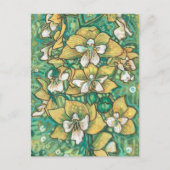 黄蘭の熱帯花のフローラ絵画の芸術 ポストカード (正面)