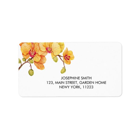 黄蘭の花の住所 ラベル (正面)