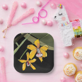 黄蘭の花の熱帯植物 ペーパープレート (パーティー)