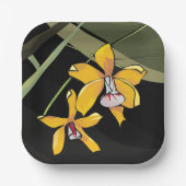 黄蘭の花の熱帯植物 ペーパープレート (正面)