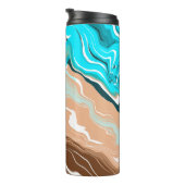 黄褐色から青グラデーションの流体アート タンブラー (回転右)
