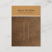 黄褐色さび革テクスチャー毛クリップディスプレイカード 名刺 (正面)