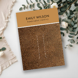 黄褐色さび革テクスチャー毛クリップディスプレイカード 名刺