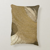黄褐色と暗褐色の円形の砂嵐 アクセントクッション (裏面(縦))