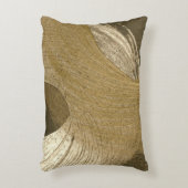 黄褐色と暗褐色の円形の砂嵐 アクセントクッション (正面(垂直))