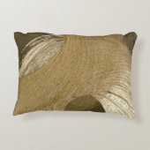 黄褐色と暗褐色の円形の砂嵐 アクセントクッション (裏面)