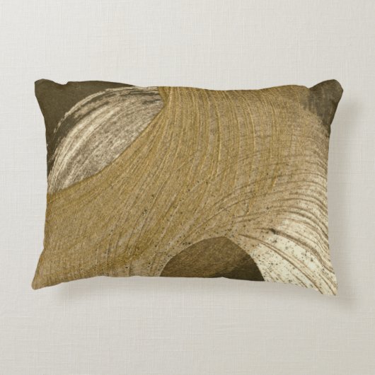 黄褐色と暗褐色の円形の砂嵐 アクセントクッション (裏面)