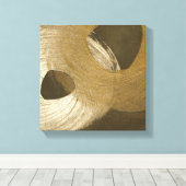 黄褐色と暗褐色の円形の砂嵐 キャンバスプリント (インサイチュ (ウッドフロア))