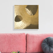 黄褐色と暗褐色の円形の砂嵐 キャンバスプリント (インサイチュ (リビング))