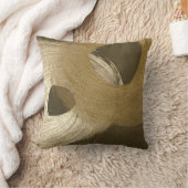 黄褐色と暗褐色の円形の砂嵐 クッション (ブランケット)