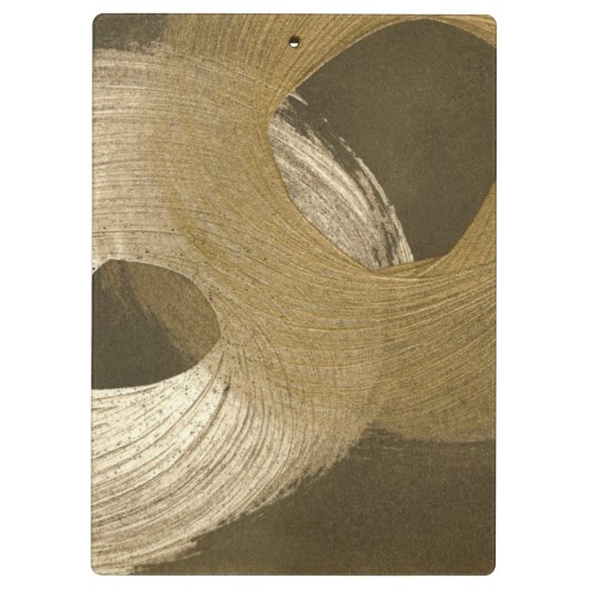 黄褐色と暗褐色の円形の砂嵐 クリップボード (裏面)