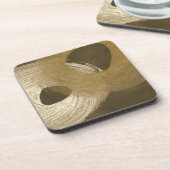 黄褐色と暗褐色の円形の砂嵐 コースター (左側)
