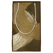 黄褐色と暗褐色の円形の砂嵐 スモールペーパーバッグ (正面)