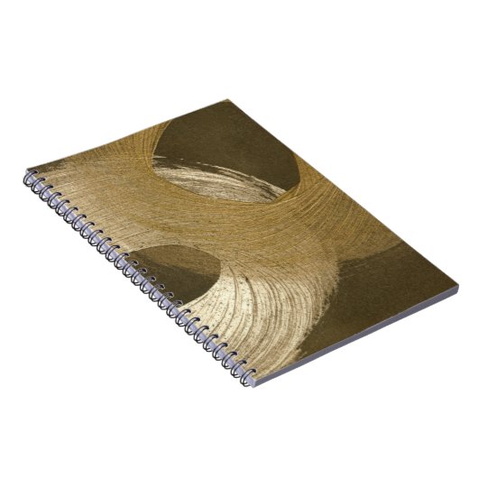 黄褐色と暗褐色の円形の砂嵐 ノートブック (右側)
