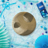 黄褐色と暗褐色の円形の砂嵐 ペーパープレート (パーティー)