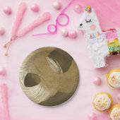 黄褐色と暗褐色の円形の砂嵐 ペーパープレート (パーティー)