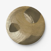 黄褐色と暗褐色の円形の砂嵐 ペーパープレート (正面)