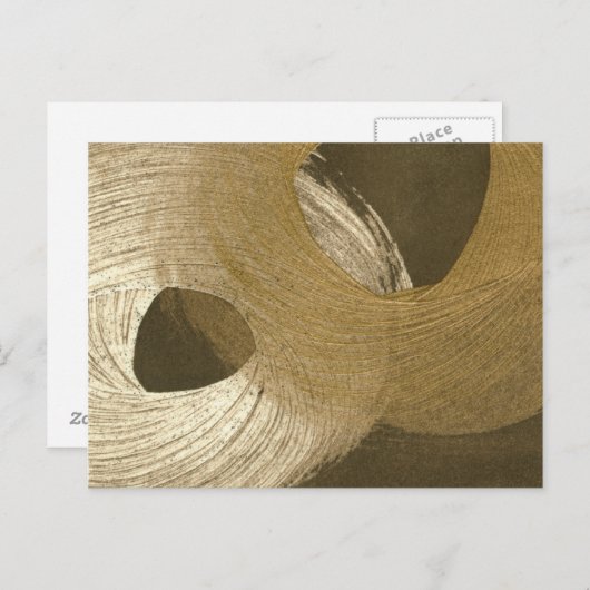 黄褐色と暗褐色の円形の砂嵐 ポストカード (正面/裏面)