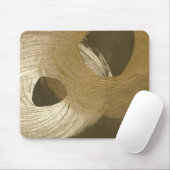 黄褐色と暗褐色の円形の砂嵐 マウスパッド (マウス)