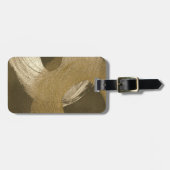 黄褐色と暗褐色の円形の砂嵐 ラゲッジタグ (正面横)