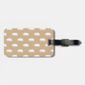 黄褐色と白のグリズリーベアーパターン ラゲッジタグ (裏面横)
