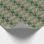 黄褐色と緑のラッピング紙 ラッピングペーパー (角)