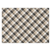 黄褐色と黒の格子縞 テーブルクロス (正面(横))