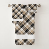 黄褐色と黒の格子縞 バスタオルセット (インサイチュ)