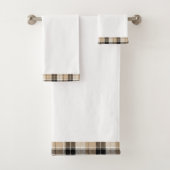 黄褐色と黒の格子縞 バスタオルセット (インサイチュ)