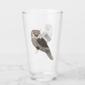 黄褐色のカエルの鳥の漫画イラストレーション タンブラーグラス (裏面)