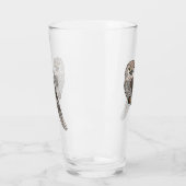 黄褐色のカエルの鳥の漫画イラストレーション タンブラーグラス (左)