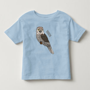 黄褐色のカエルの鳥の漫画イラストレーション トドラーTシャツ