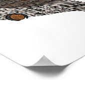 黄褐色のカエルの鳥の漫画イラストレーション ポスター (角)