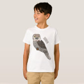 黄褐色のカエルの鳥の漫画イラストレーション Tシャツ (正面フル)