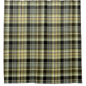 黄褐色のタータンチェック格子状。 シャワーカーテン (正面)