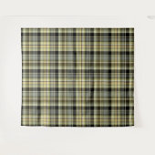 黄褐色のタータンチェック格子状。 タペストリー (正面(横))