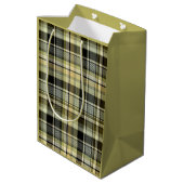 黄褐色のタータンチェック格子状。 ミディアムペーパーバッグ (裏面アングル)